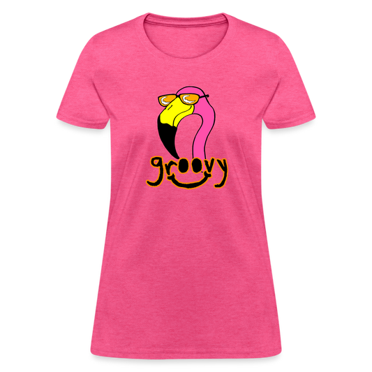 Groovy Flamingo Women's T-Shirt - heather pink