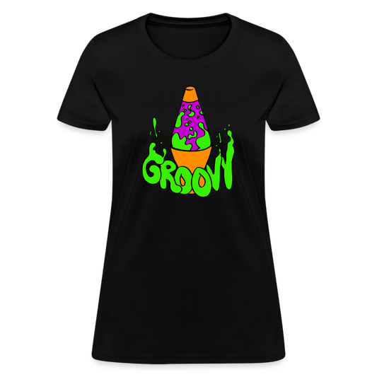 Groovy Lava Lamp In Green Women's T-Shirt - black