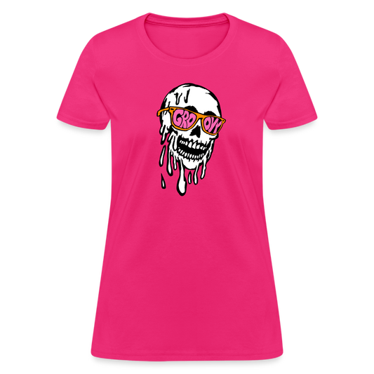 Groovy Skull Women's T-Shirt - fuchsia